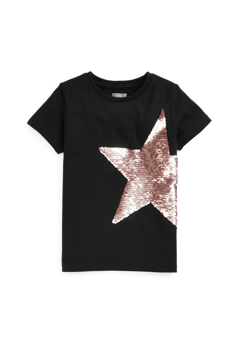 Kinder T-Shirts | Next SEQUIN STAR T-Shirt print black gold/schwarz - WE37859 Kinder T-Shirts | Next SEQUIN STAR T-Shirt print black gold/schwarz - WE37859