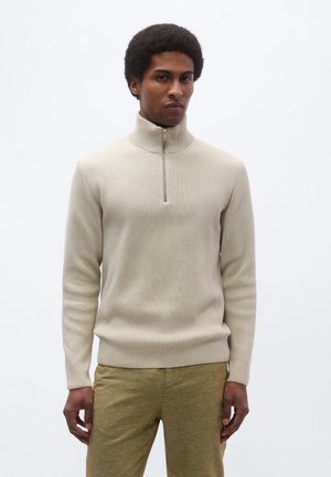HALF ZIP - Strickpullover - light stone grey