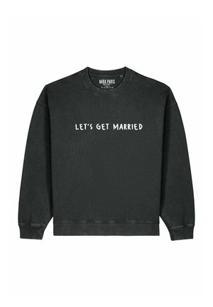 MARRIED EMBROIDERY UNISEX OVERSIZE - Felpa - washed black