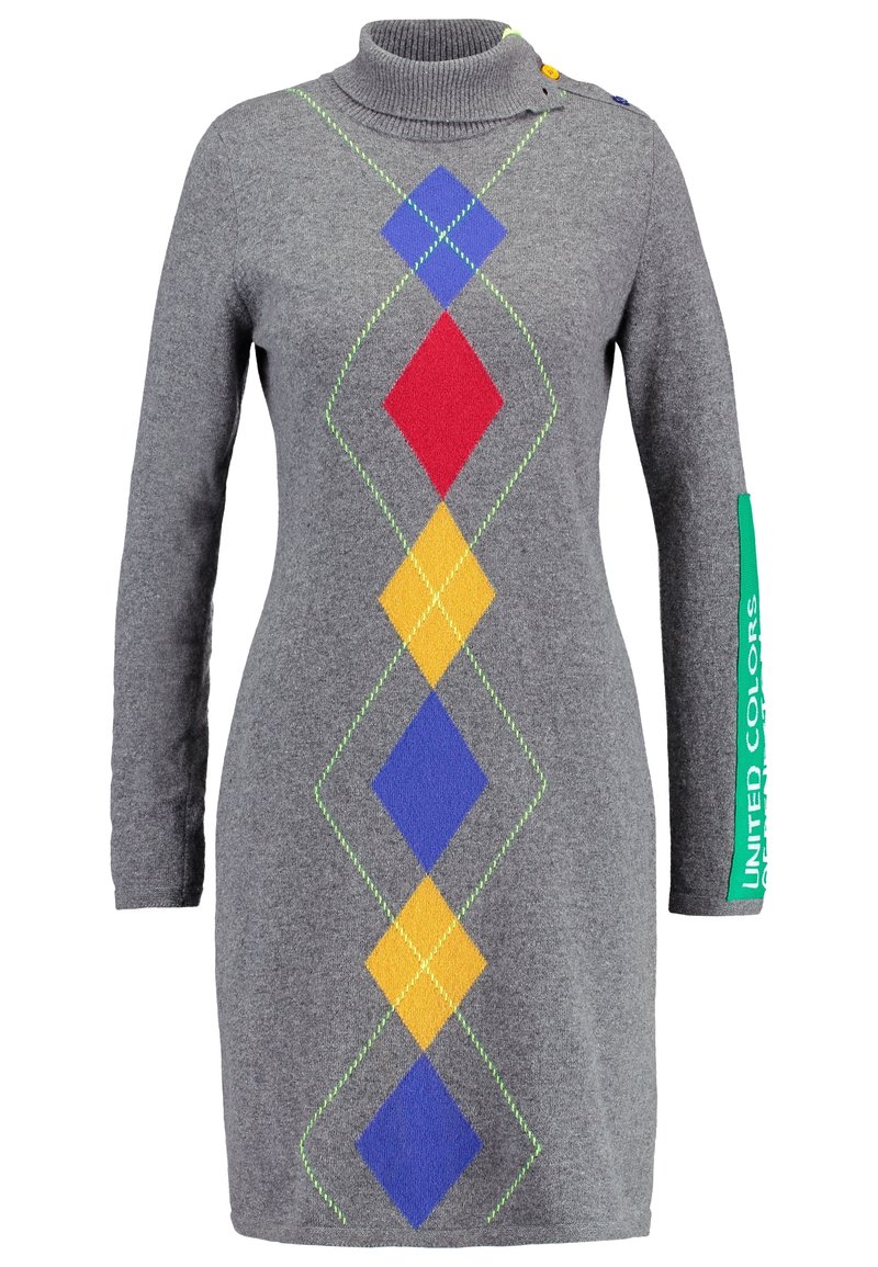 hochgeschlossenes kleid benetton pullover kleid