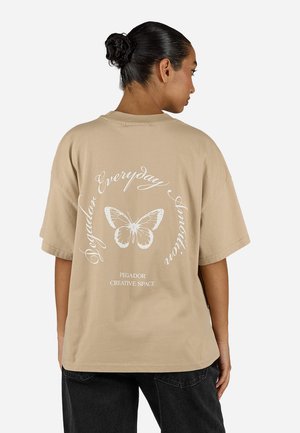 TESSI HEAVY OVERSIZED - Tričko s potlačou - washed cappuccino