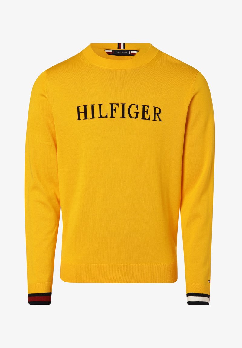 Tommy Hilfiger FLAG CUFF CREW NECK Trui Gelb beige Zalando be tommy-hilfiger-flag-cuff-crew-neck-trui-gelb-beige-zalando-be