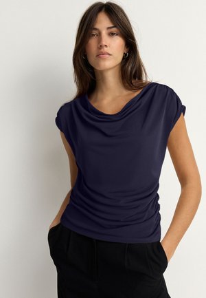 Next DRAPED REGULAR FIT - Camiseta estampada - navy