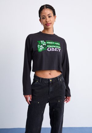 I LEARNED FROM GROWING - Long sleeved top - digital black