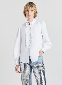 Calliope CON FRILL - Button-down blouse - bianco ottico
