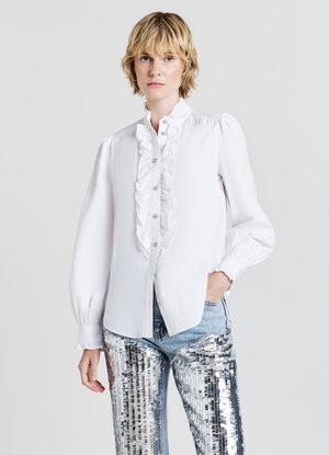 Calliope CON FRILL - Hemdbluse - bianco ottico
