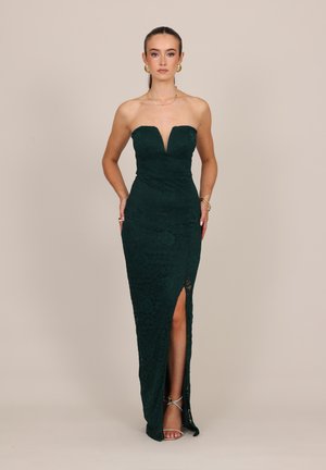 WAL G., SORAYA STRAPLESS SIDE SPLIT - Cocktailkjole / festkjole - emerald green