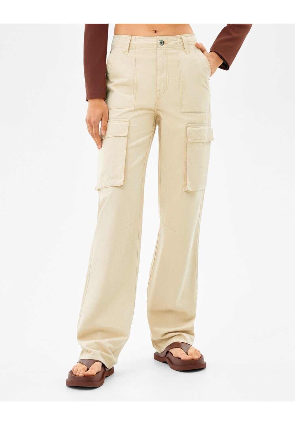 Bershka STRAIGHT FIT - Cargo trousers 