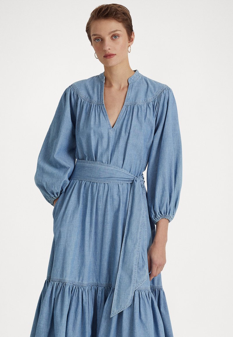 Lauren Ralph Lauren VRATESKA LONG SLEEVE DAY DRESS Spijkerjurk blue
