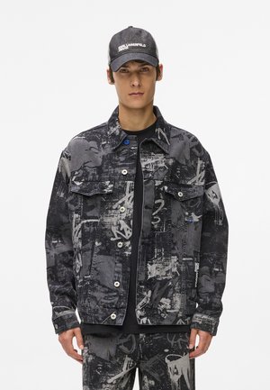 KLJ AOP DENIM JACKET - Τζιν μπουφάν - washed black aop