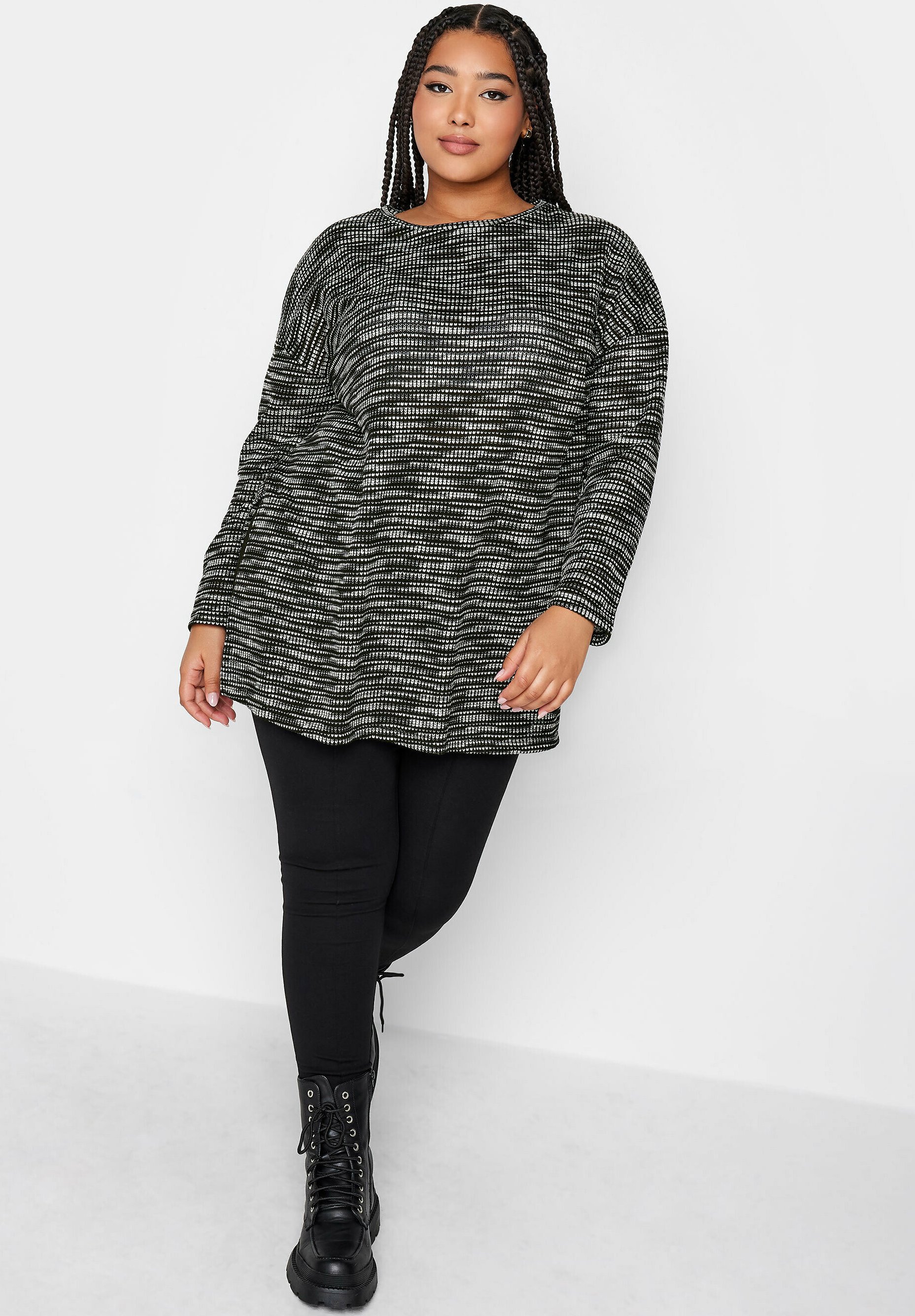 Shirt Basique Noir Myo-Aspect - Jersey Col Rond - Coupe Ligne A Détendue - Manches Longues - Idéal Superposition - Fabriqué En Allemagne - Neuve Avec étiquettes