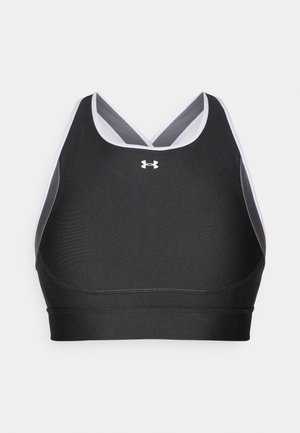 Under Armour CROSSBACK MID OPEN BACK - Sutien sport cu susținere medie - black/castlerock/white