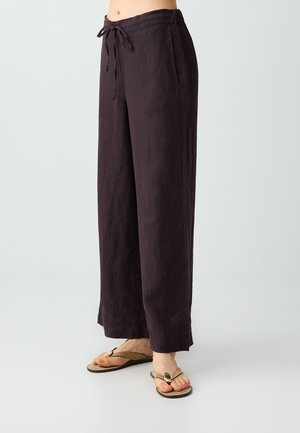 Jimmy Key, HIGH-WAISTED WIDE-LEG DRAWSTRING TROUSERS - Pantalon classique - bitter brown