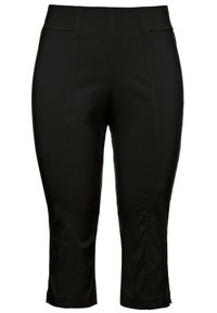 3/4 LENGTH TROUSERS ELASTIC WAIST - Nohavice - black