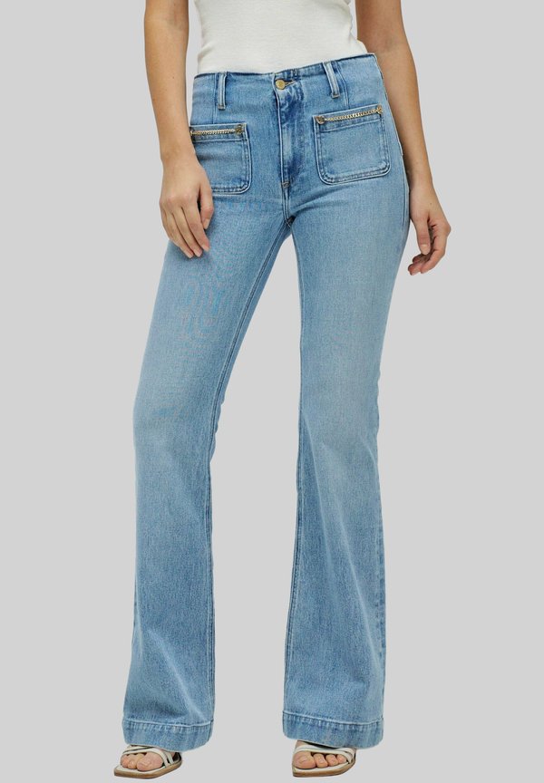 DESTINY PUSH UP FLARE - Jeans Bootcut - blau
