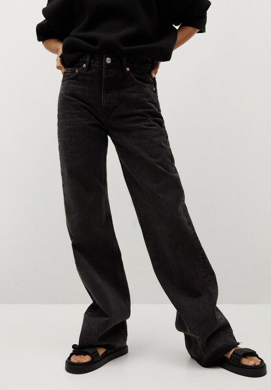 Mango ARIADNA - Flared Jeans - black 