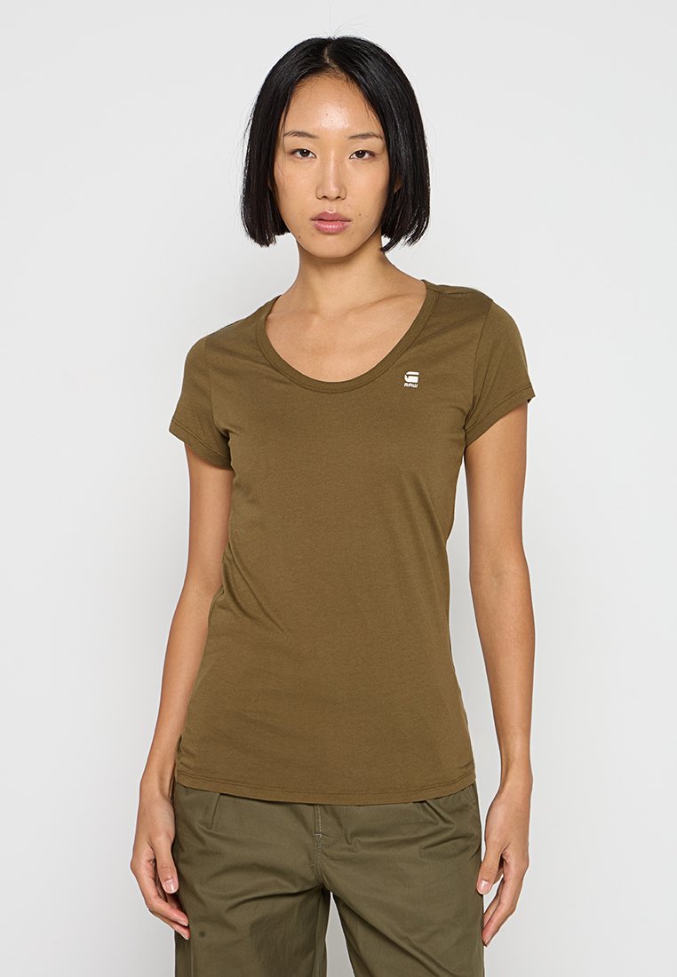 G-Star T-shirt basic olijfgroen