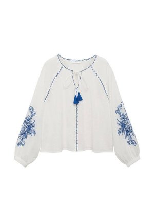 GEBORDUURDE MET POFMOUWEN - Blúzka - off-white