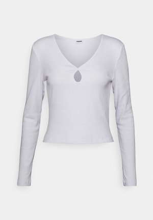 Noisy May, NMMAYA VNECK KEYHOLE - Top s dlhým rukávom - bright white