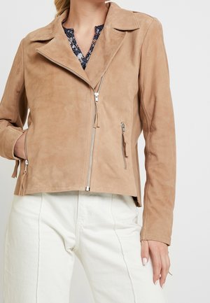 Leren jas - beige