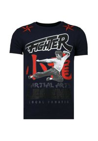 Local Fanatic FIGHTER - BRUCE LEE RHINESTONES - NNW - 13-6211N. - T-shirt print - blauw