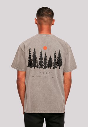 OVERSIZE ESCAPE DISCOVER THE WORLD FOREST - T-Shirt print - asphalt