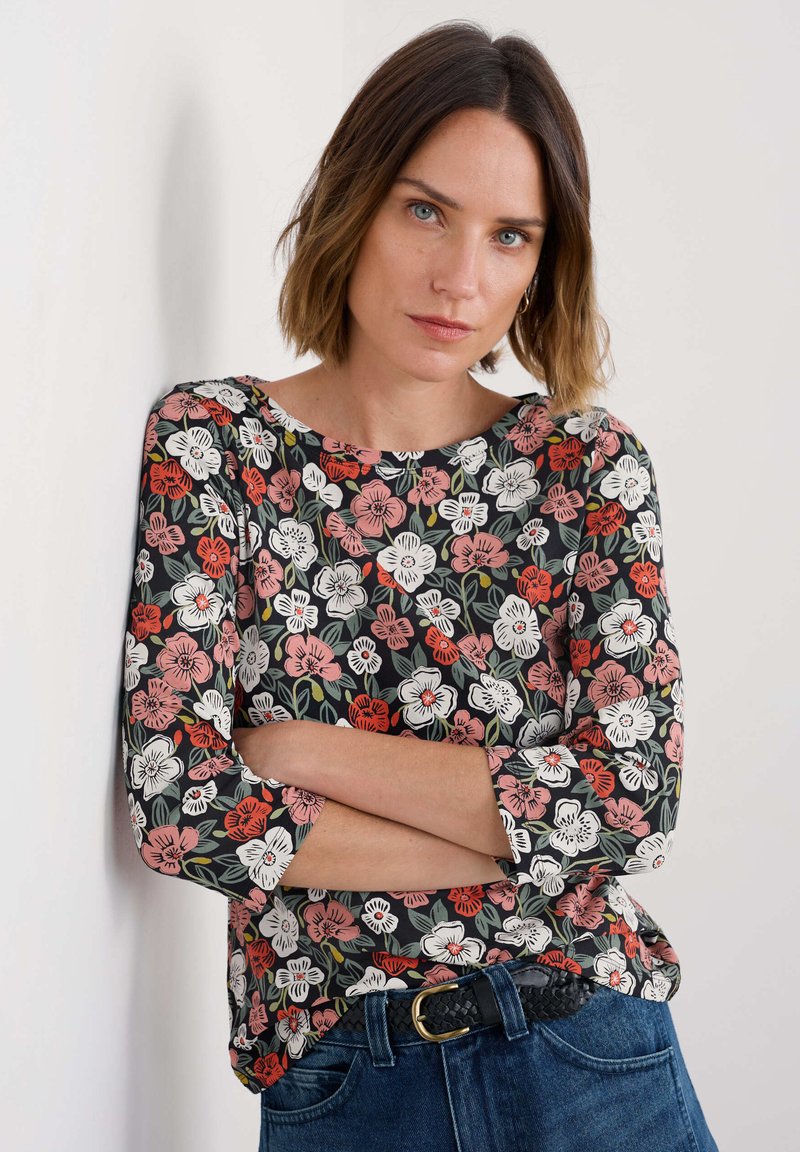 Seasalt Cornwall Pikkade varrukatega topp - pink floral tumble onyx