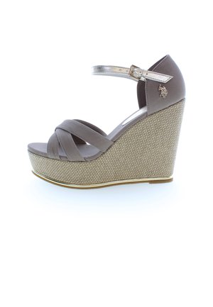 Højhælede sandaletter / Højhælede sandaler - taupe/gold