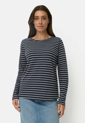 camel active, JERSEYSHIRT MIT SEITENSCHLITZEN - Langærmet T-shirt - night blue with milk