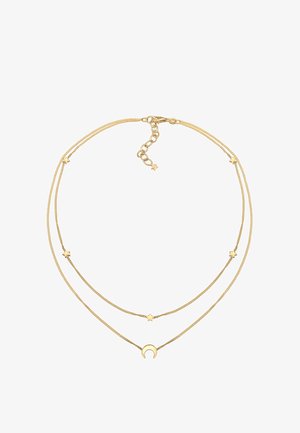 Kuldne kihtidega kaelakee, mis koosneb kahest nöörist, väikeste täheaktsentide ja poolkuu ripatsiga. Reljeefsed ahelad koos homaariklambriga sulgemiseks.