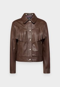 WOMENS JACKET - Leather jacket - brown