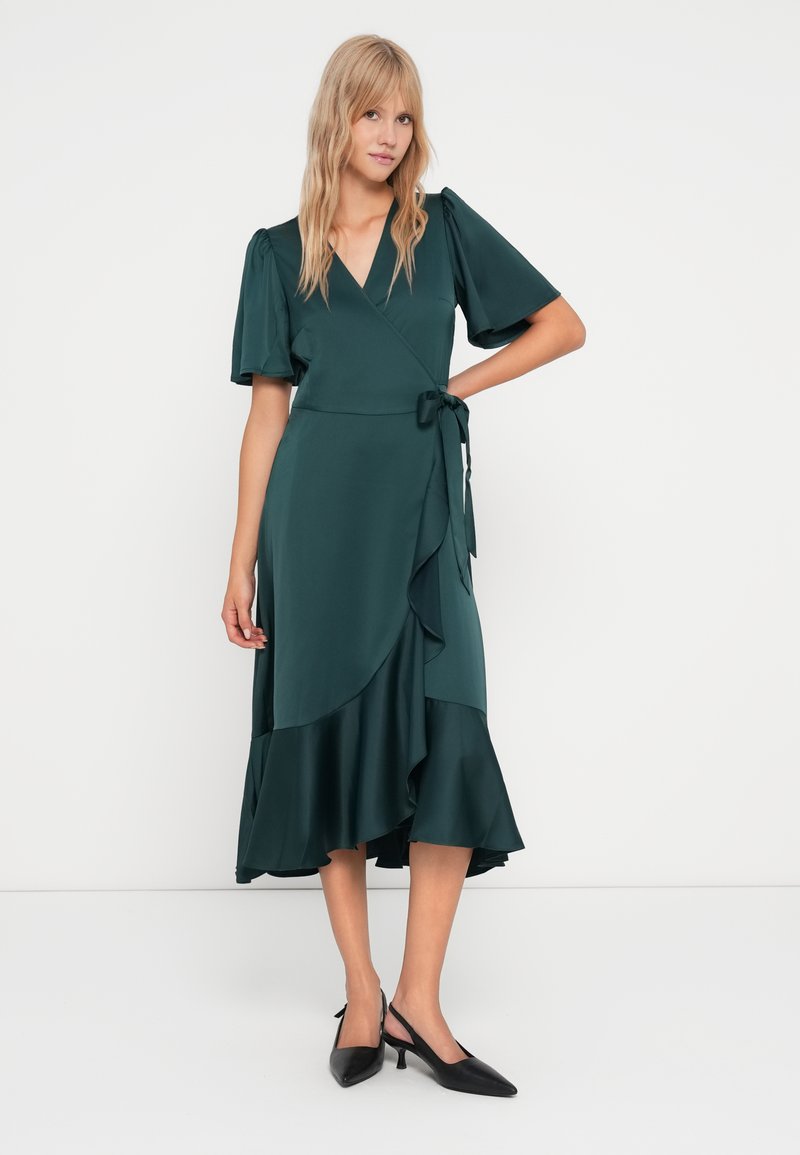 YAS YASTHEA MIDI WRAP - Cocktail dress / Party dress - ponderosa pine/dark  green - Zalando.co.uk