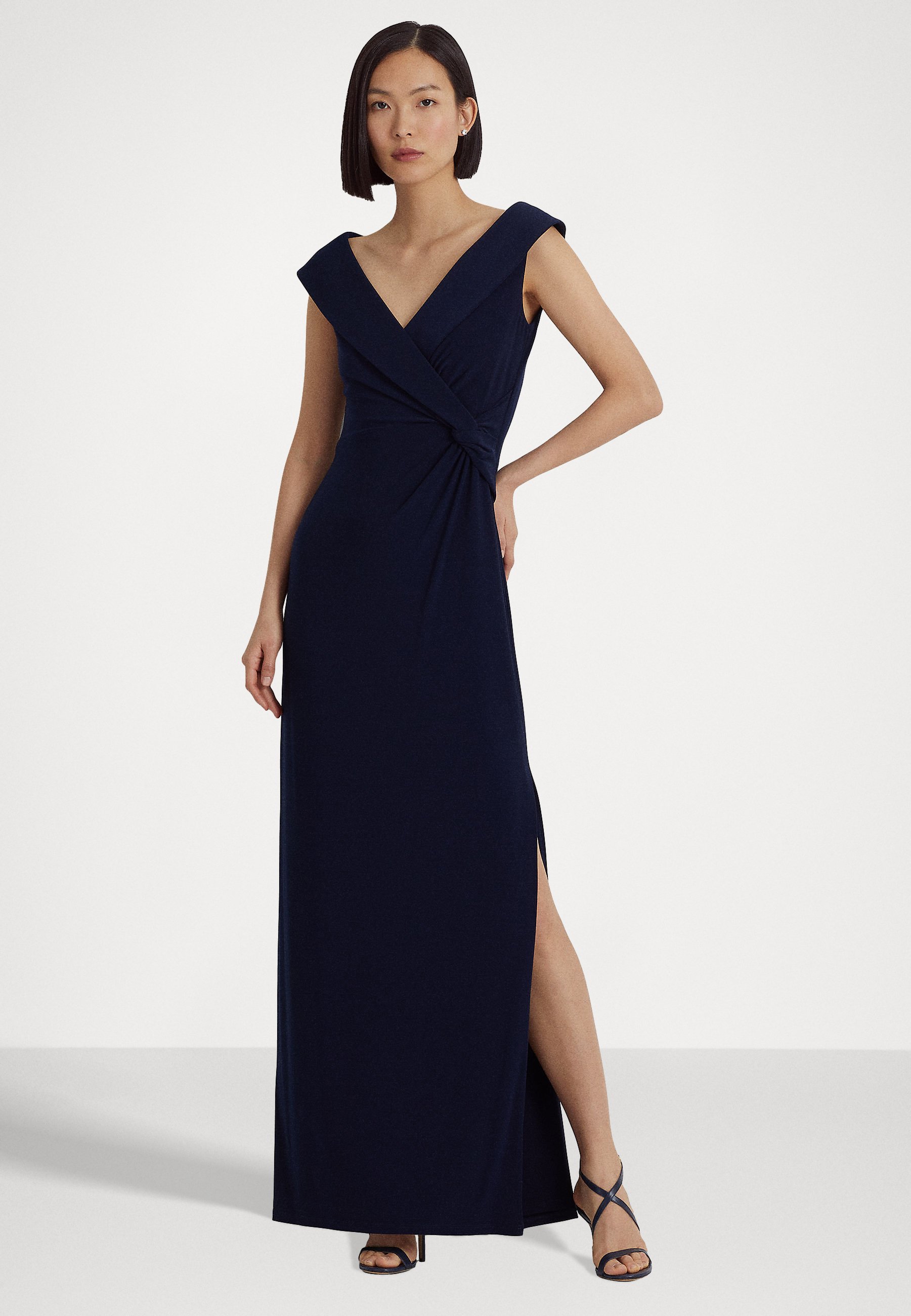 ralph lauren navy blue long dress