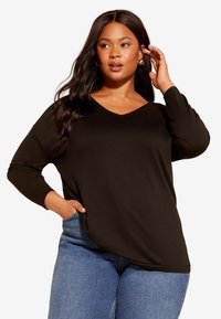 Friends Like These V NECK PLUS SIZE - Hosszú ujjú felső - black