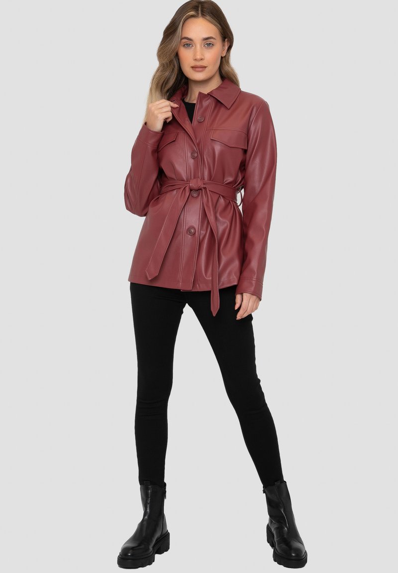Threadbare Faux leather jacket burgundy/bordeaux Zalando.ie