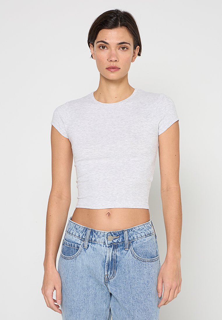 Bershka T-shirt basic grijs