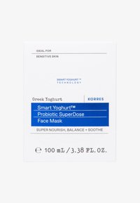 Masque facial SuperDose Probiotique Smart Yoghurt pour peaux sensibles de Korres, 100 ml, favorise la nutrition, l'équilibre et l'apaisement.