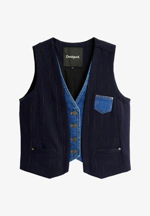 Desigual, DOUBLE LAPEL VEST - Bodywarmer - blue