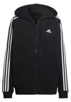 ESSENTIALS STRIPES OVERSIZED FULL ZIP HOODIE - Zip-up sweatshirt - black white