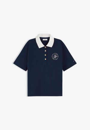 Tommy Hilfiger, TOMMY HILFIGER REGULAR FIT GOLD-TONE BUTTON POLO SHIRT - Poloshirt - dark blue
