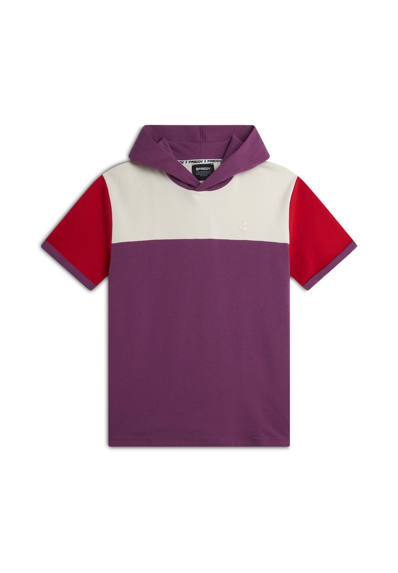 Freddy A MANICHE CORTE CON DESIGN COLOUR BLOCK - Camiseta estampada - viola