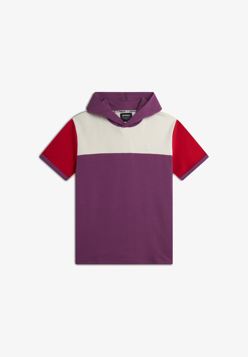 Freddy A MANICHE CORTE CON DESIGN COLOUR BLOCK - Camiseta estampada - viola