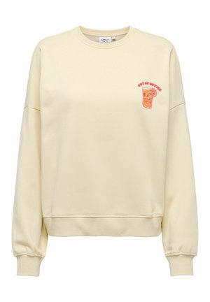 ONLLINY LS O-NECK PRINT CS - Športni pulover - ecru
