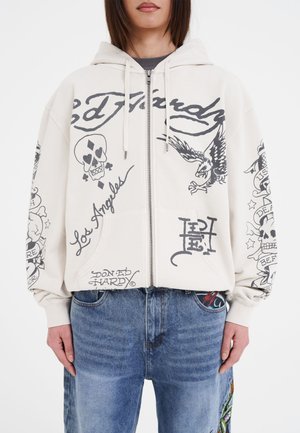 Ed Hardy DEATH-BEFORE MONO - Zip-up sweatshirt - beige