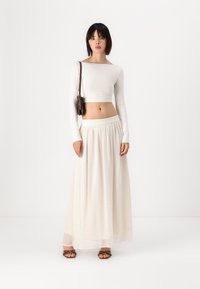 ONLY ONLIVY MAXI SKIRT - Gonna lunga - whitecap gray/silver foil