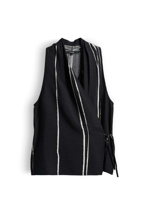 someday., LOOSE WRAP STYLE - Button-down blouse - black