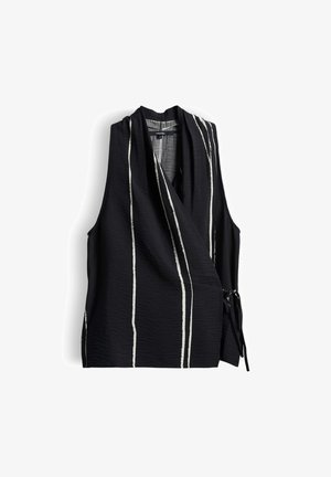 someday., LOOSE WRAP STYLE - Button-down blouse - black