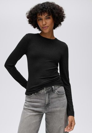 OPUS, SLIM FIT - Long sleeved top - black