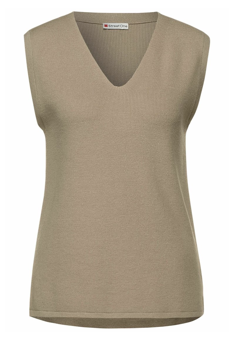 Damen T-Shirts | Street One Top crystal sand melange/sand - KF08136 Damen T-Shirts | Street One Top crystal sand melange/sand - KF08136