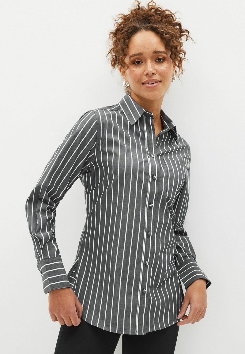 Next LONG SLEEVE FORMAL SHIRT WITH POCKET Skjortebluser grey/grå